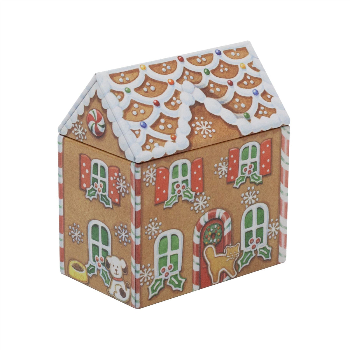 Dana Kubrik Small Gingerbread House Tin | Festive Christmas Storage Tin Tin - Tophatter Daily Deals