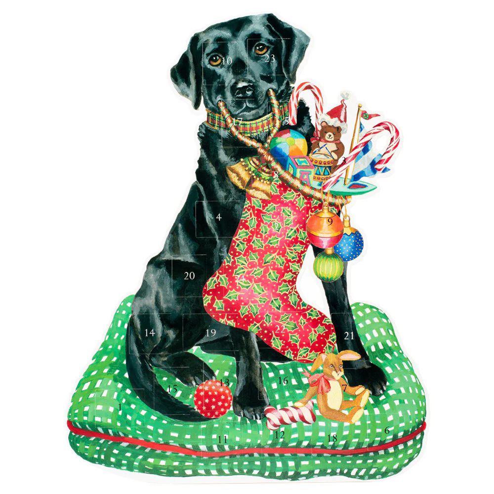 Black Labrador 3D Christmas Advent Calendar | Fold-out Dog-Shaped Calendar 41cm Advent Calendar - Tophatter Daily Deals