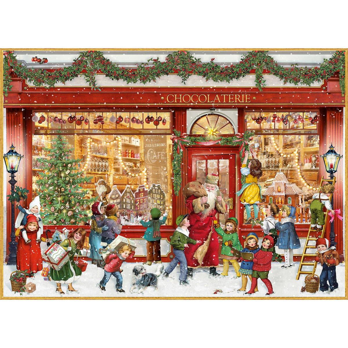 Deluxe Traditional A4 Christmas Advent Calendar - The Chocolate Shop Advent Calendar - Tophatter Daily Deals