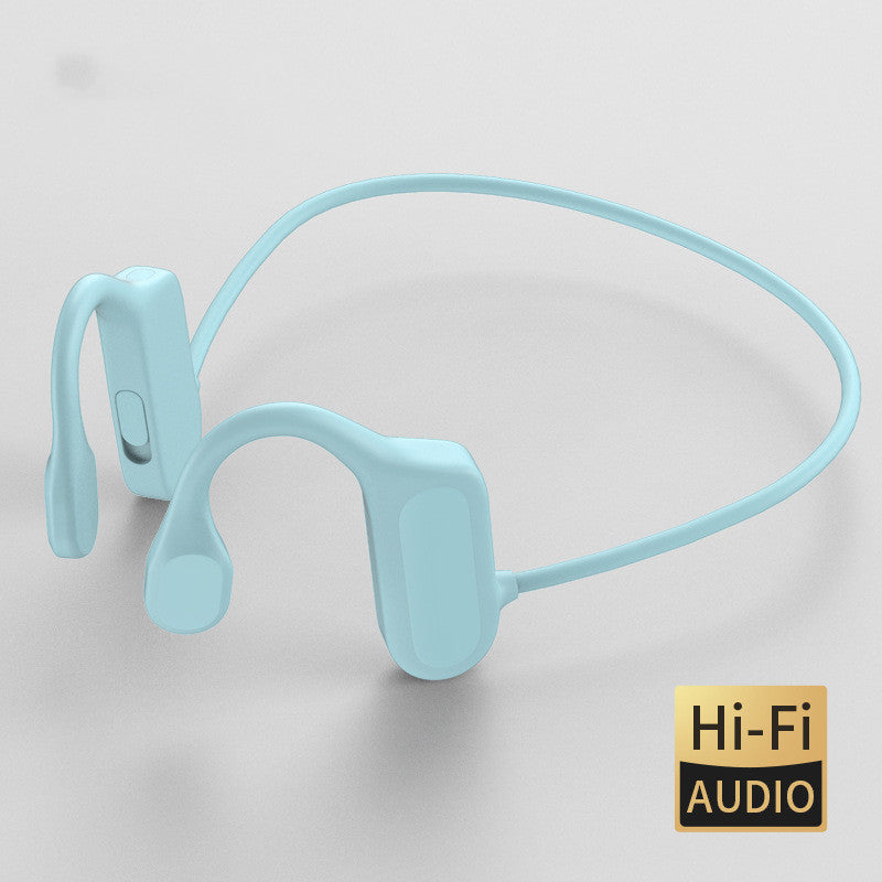 Bone Conduction Concept Bluetooth Headset, Ear-mounted Non-ear Movement Light Blue 0 - Tophatter Daily Deals