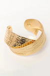 Gold Textured Crossover Metal Cuff Wide Bracelet Bracelets - Tophatter Daily Deals