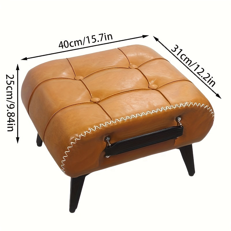 Faux Leather Shoe Changing Stool with Storage Dressing Table Stools - Tophatter Daily Deals