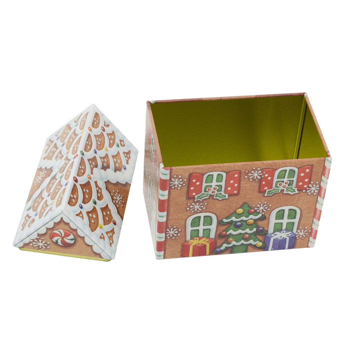 Dana Kubrik Large Gingerbread House Tin | Festive Christmas Storage Tin Tin - Tophatter Daily Deals