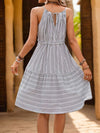 Striped Tie Waist Dress Casual Dresses - Tophatter Daily Deals
