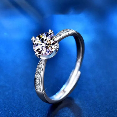 Women's S925 Sterling Silver 1 Carat Moissanite Ring