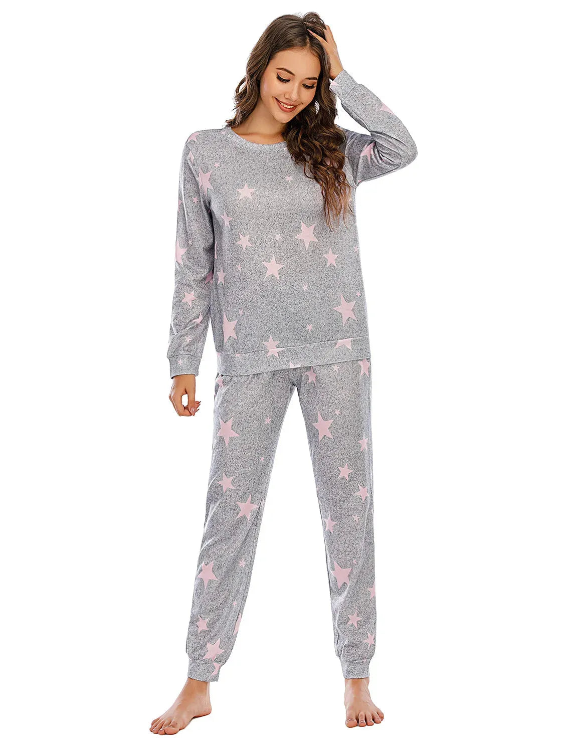Star Top and Pants Lounge Set Loungewear Sets Apparel & Accessories Fast Shipping Free Shipping H#Y Lingerie Sleepwear Loungewear Loungewear Sets New Deals Sexy sexy lingerie Ship From Overseas Ship from USA USA USA STOCK - Tophatter Daily Deals And Savings