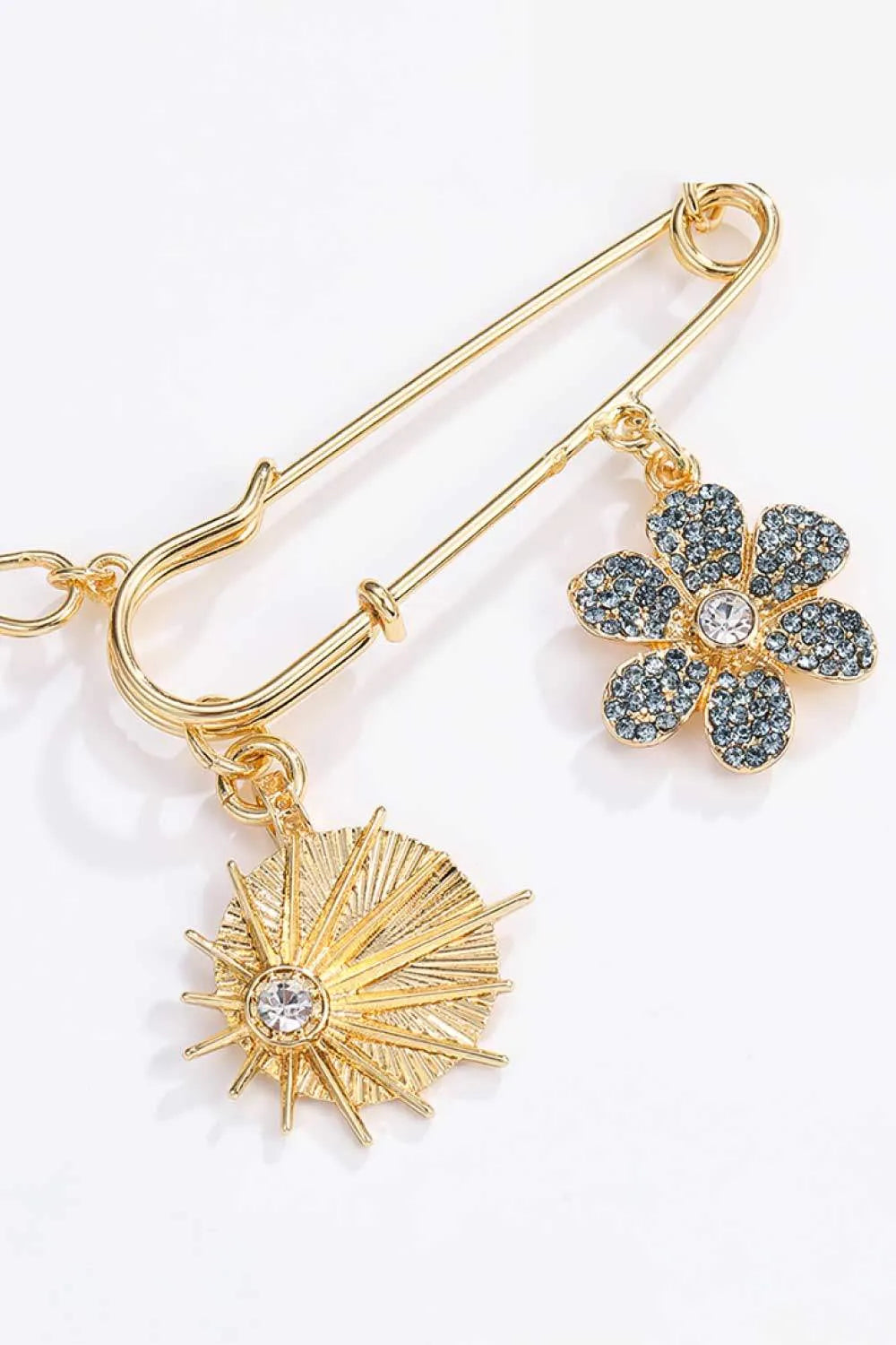Rhinestone Flower Paperclip Chain Necklace Necklaces - Tophatter Daily Deals