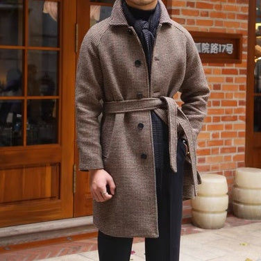 Warm Structured Men’s Mid Coat - Belted Wool Blend, City 3D Changing Face Moving Picture Frame - Tophatter Daily Deals