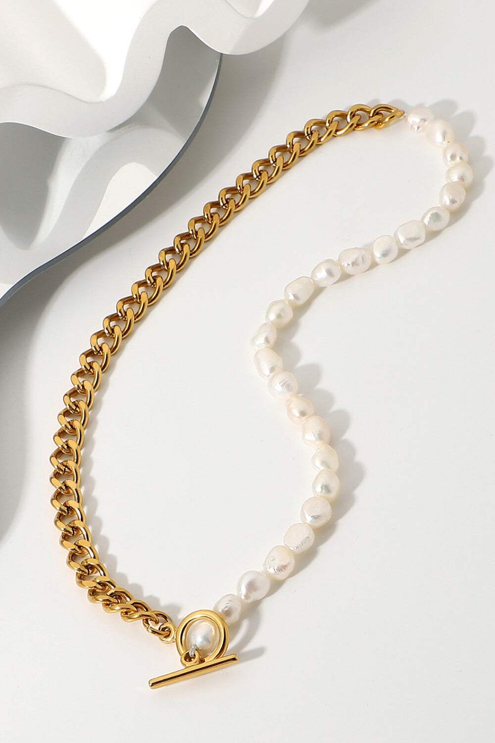 Dream Life Pearl Chunky Chain Necklace Necklaces - Tophatter Daily Deals