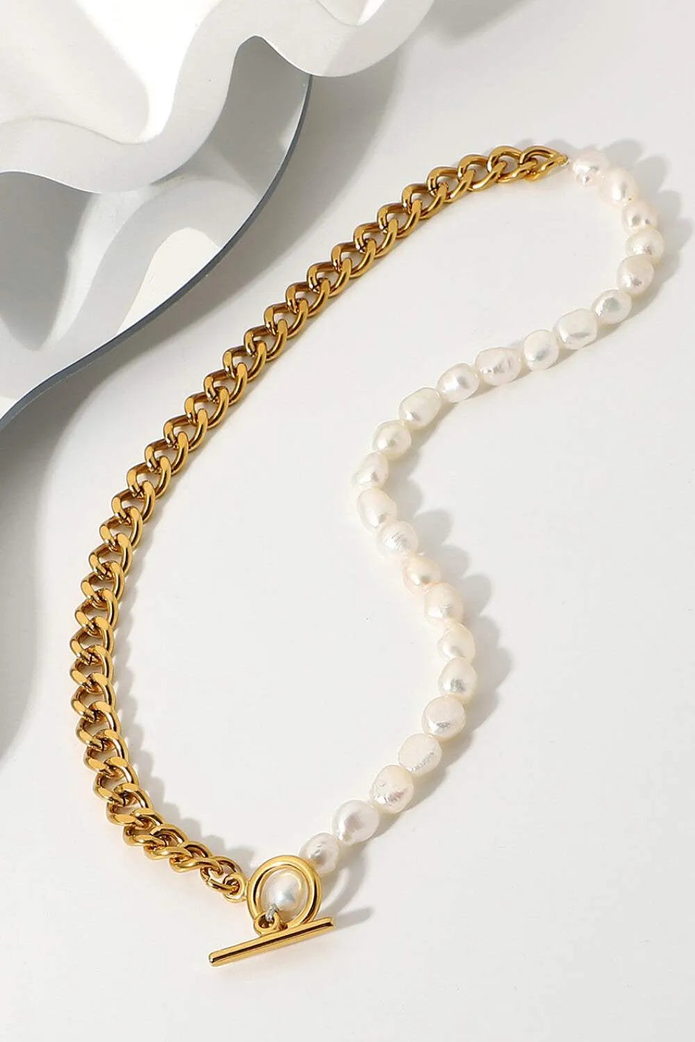 Dream Life Pearl Chunky Chain Necklace Necklaces - Tophatter Daily Deals