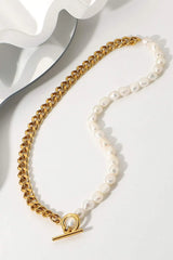 Dream Life Pearl Chunky Chain Necklace Necklaces - Tophatter Daily Deals