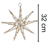 3D Gold Christmas Star Light | 20 LED Battery Operated Window Decoration - 32cm LED Light - Tophatter Daily Deals