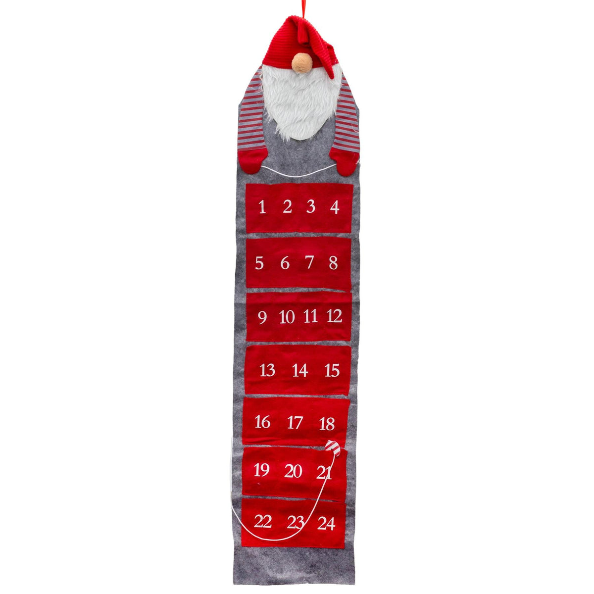 Santa Gnome Christmas Advent Calendar | Fabric 24-Pocket Hanging Gonk Calendar Advent Calendar - Tophatter Daily Deals