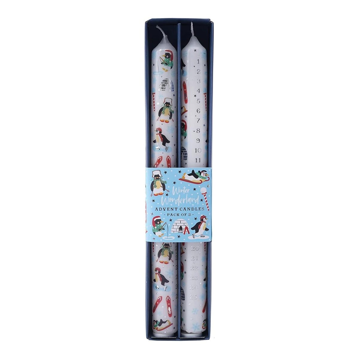 Set of 2 Winter Wonderland Christmas Advent Candles | Advent Christmas Candles Advent Candle - Tophatter Daily Deals
