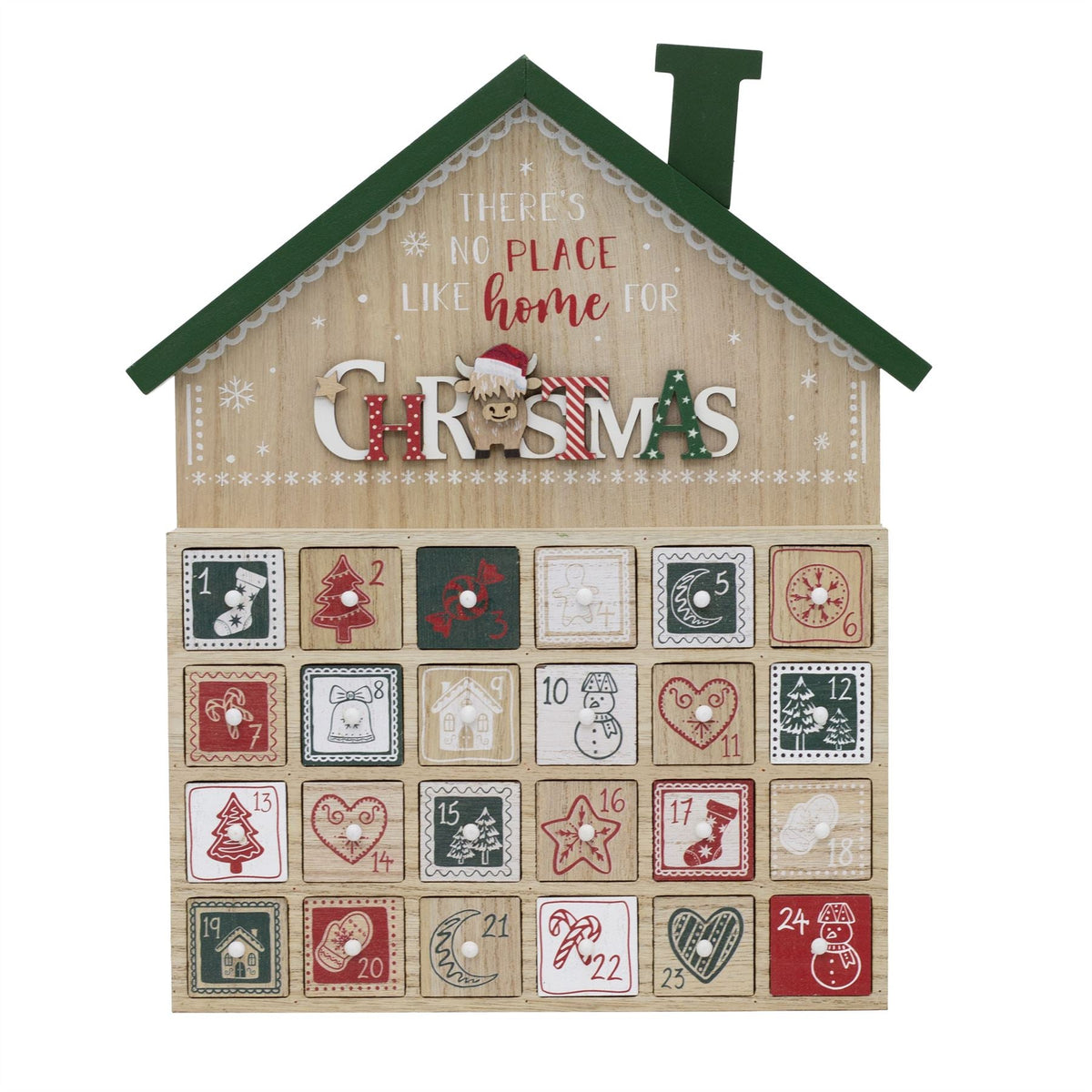 Wooden House Highland Cow Christmas Advent Calendar | Fill Your Own Calendar Advent Calendar - Tophatter Daily Deals