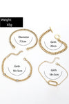 Gold 4Pcs Rhinestone Decor Twist Adjustable Chain Bracelet Set Bracelets - Tophatter Daily Deals