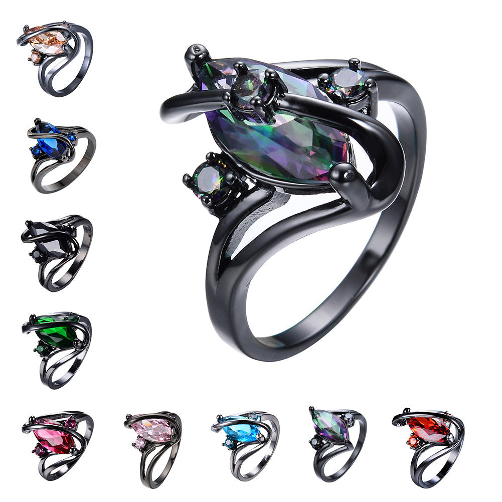 Black Gold S Shaped Zircon High End Diamond Ring For Men 0 - Tophatter Daily Deals