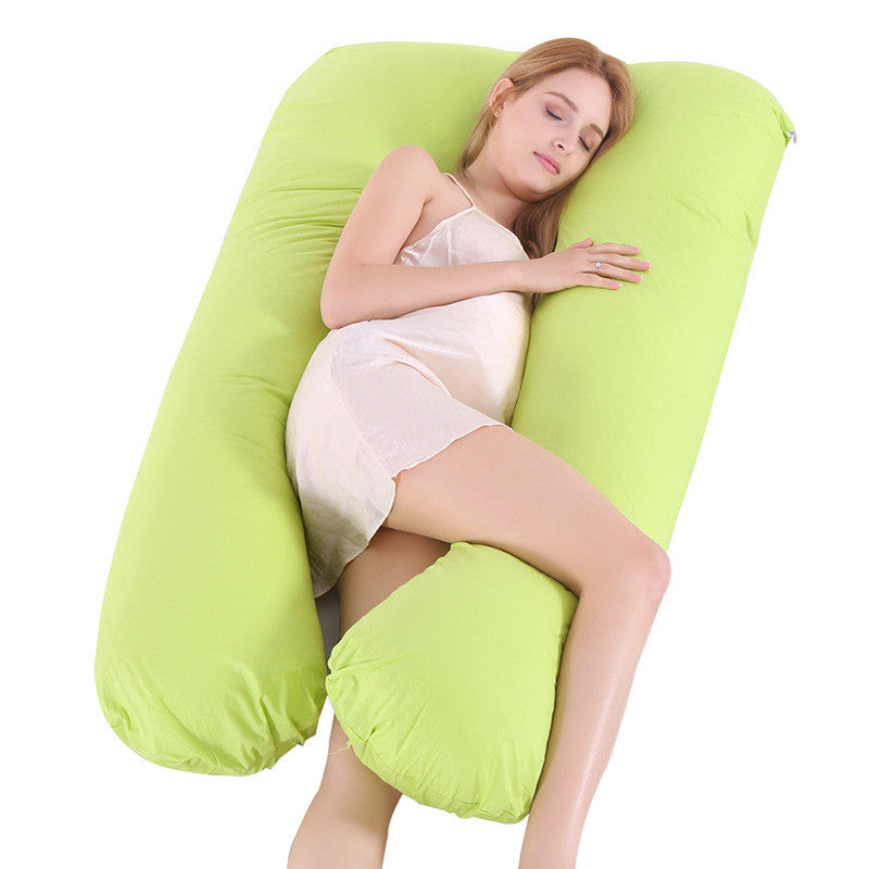 U-Shaped Maternity Pillow – Cooling Pregnancy Support Pillow Green Bedding - Tophatter Daily Deals