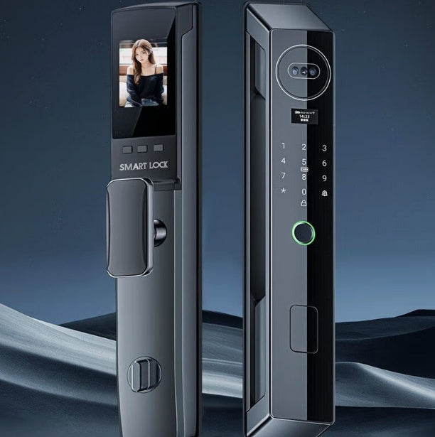 3D Face Recognition Automatic Fingerprint Lock Password Lock Peephole Viewer Smart Lock 0 - Tophatter Daily Deals