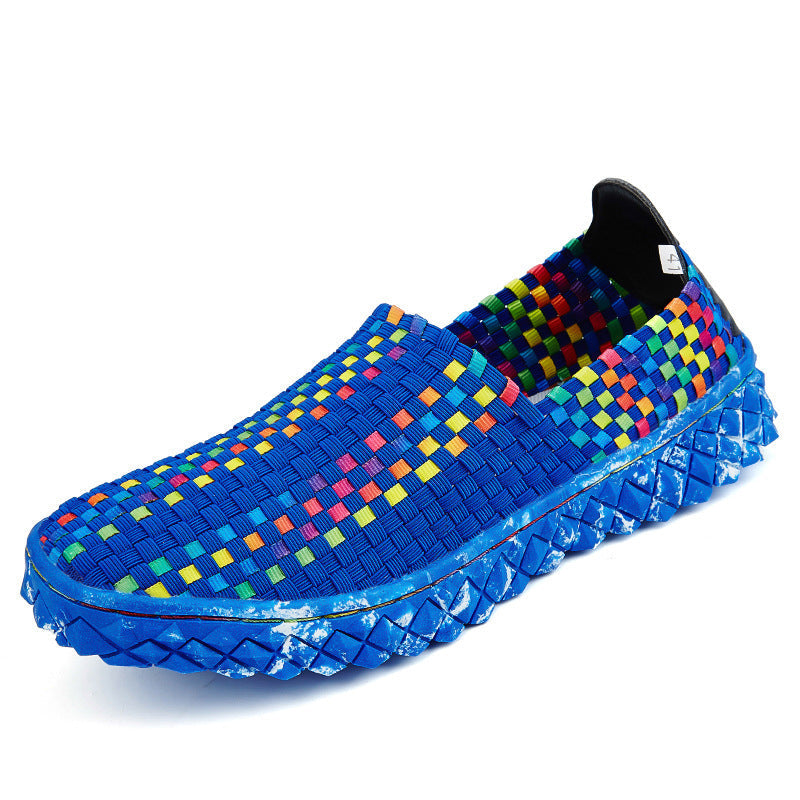 Braided Shoes Men's Casual Sports Shoes Elastic Loafers 0 - Tophatter Daily Deals