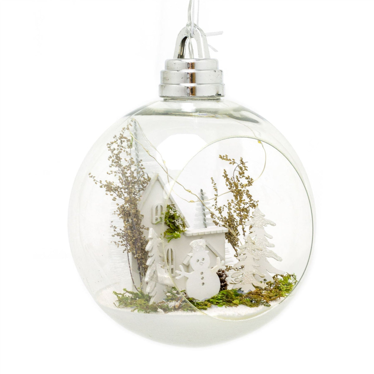 20cm LED Bauble With Christmas Scene Light Up Christmas Ball Hanging Decoration Baubles - Tophatter Daily Deals