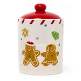 Ceramic Gingerbread Christmas Storage Jar | Biscuit Barrel with Lid - 18cm Jar - Tophatter Daily Deals