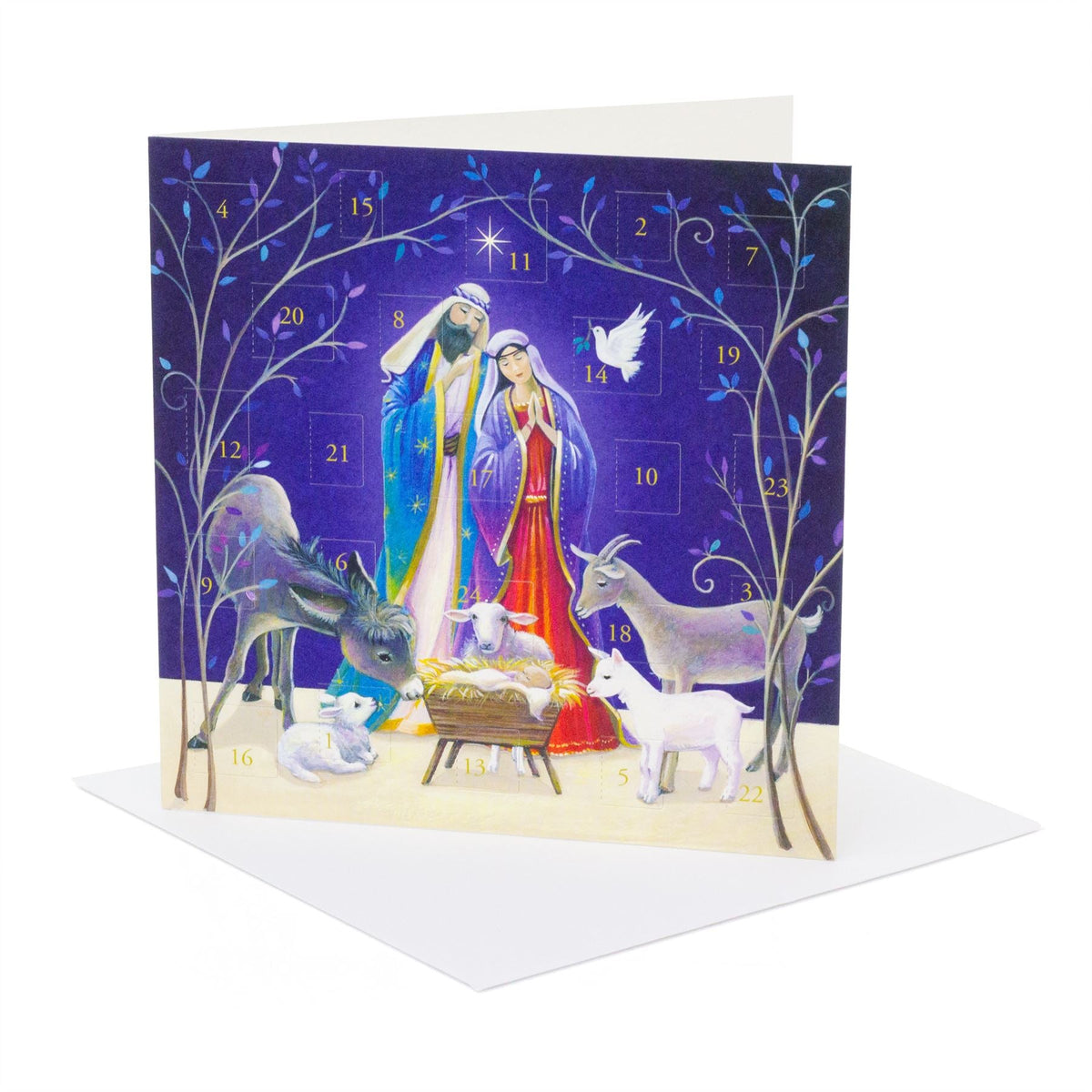 Nativity Animals Advent Calendar Greetings Card | Christmas Advent Calendar Advent Calendar - Tophatter Daily Deals