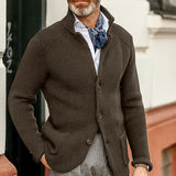 Warm Men's Cardigan - Stand Up Collar, Knitted, Commute Coffee 3D Changing Face Moving Picture Frame - Tophatter Daily Deals