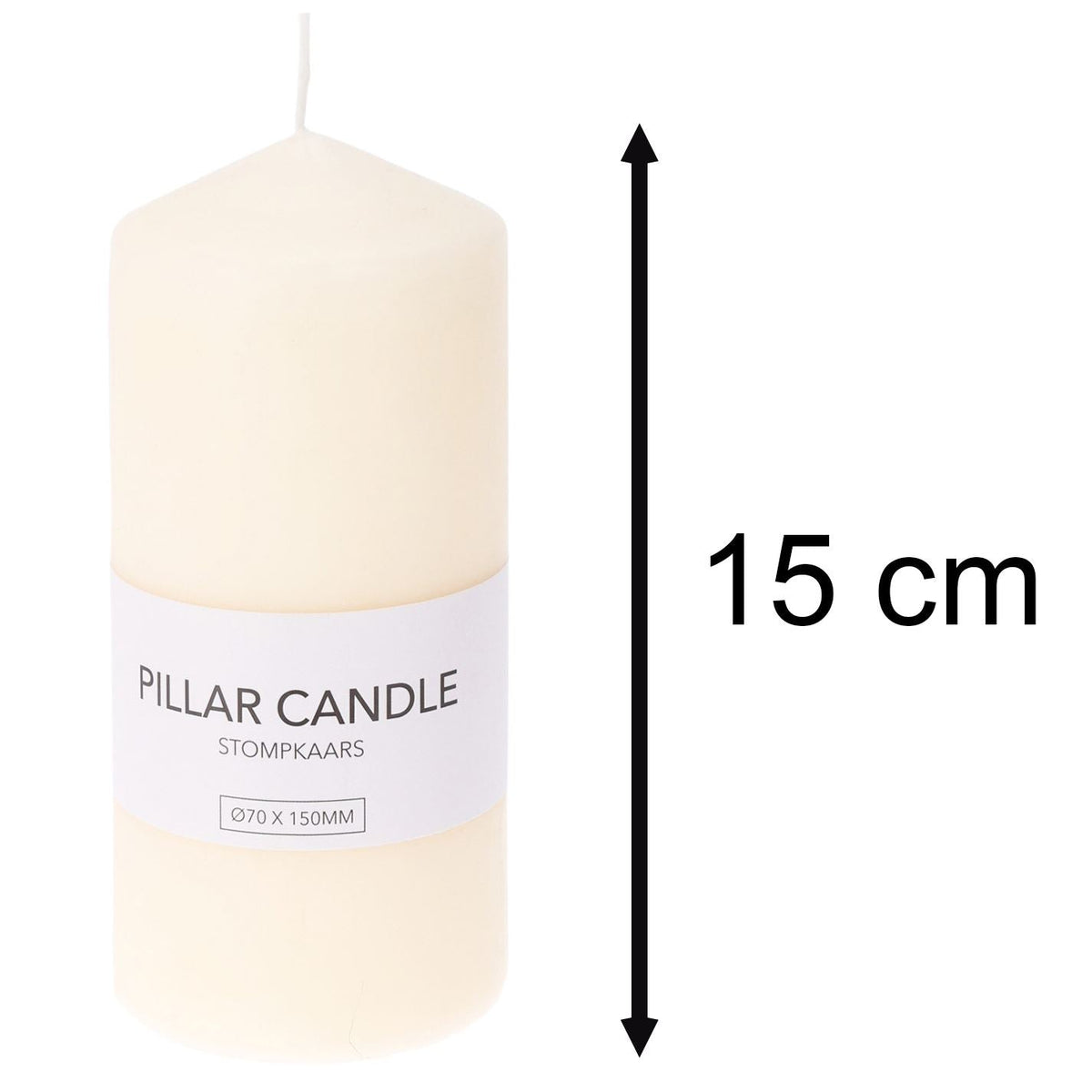 Ivory Church Pillar Candle | Unscented Decorative Cream Pillar Candle - 15cm Candle - Tophatter Daily Deals