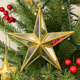 Mirrored Star Bauble | Gold & Silver Star Christmas Tree Ornament - 12cm Baubles - Tophatter Daily Deals