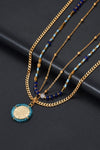 Three-Piece Beaded Necklace Set Multicolor One Size Necklaces - Tophatter Daily Deals