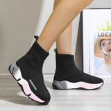 Black Sock Boots For Women Platform Shoes 4 - Tophatter Daily Deals
