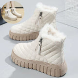 Warm Cozy Women's Ankle Boots – Quilted Faux Fur, Winter - Tophatter Daily Deals