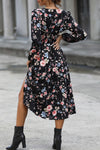 Floral Long Sleeve Surplice Neck Dress Casual Dresses - Tophatter Daily Deals