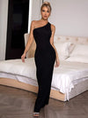 Cutout One-Shoulder Maxi Dress Black Cocktail Dresses - Tophatter Daily Deals