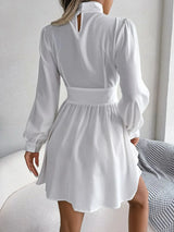 Cutout Turtleneck A-Line Mini Dress Cocktail Dresses - Tophatter Daily Deals