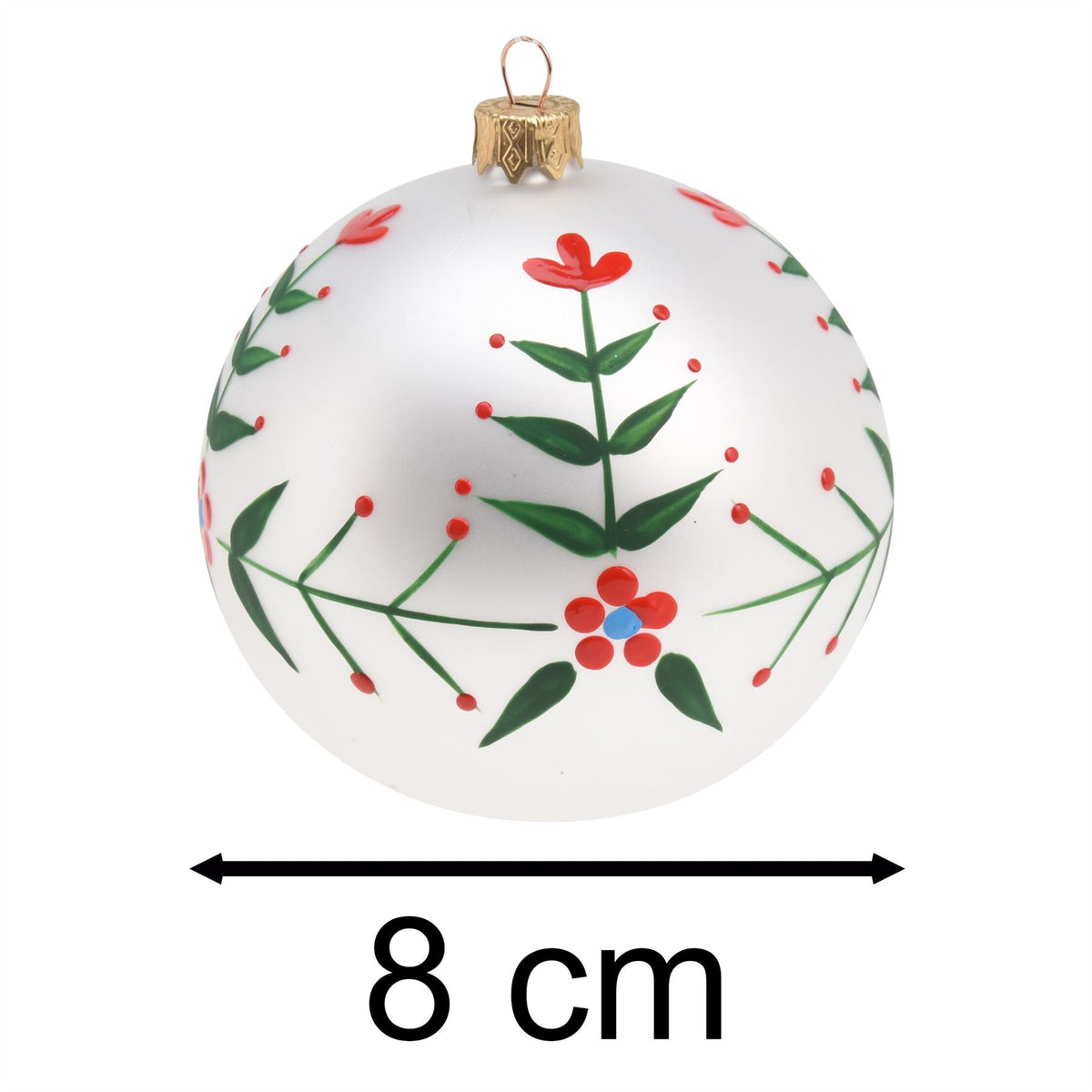 White Floral Christmas Bauble | Flower Christmas Tree Hanging Ornament - 8cm Baubles - Tophatter Daily Deals