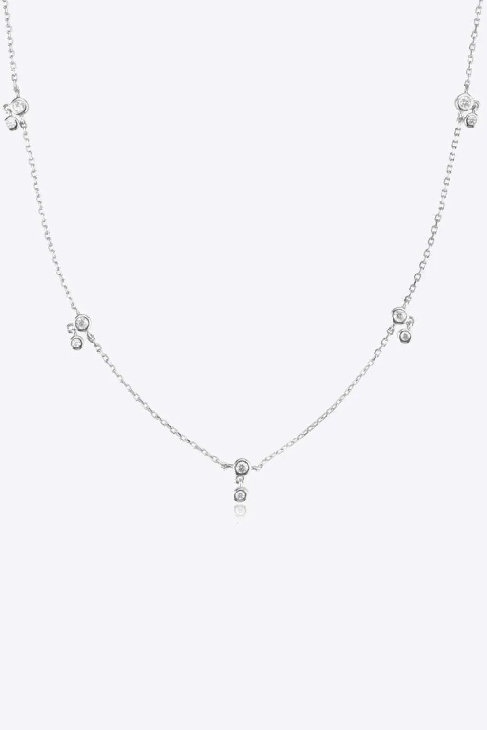 Zircon 925 Sterling Silver Necklace Silver One Size Necklaces - Tophatter Daily Deals