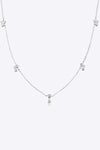 Zircon 925 Sterling Silver Necklace Silver One Size Necklaces - Tophatter Daily Deals
