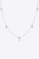 Zircon 925 Sterling Silver Necklace Silver One Size Necklaces - Tophatter Daily Deals