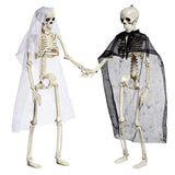 Halloween Plastic Skeleton Couple Props Wedding Veil Decor Set 3D Changing Face Moving Picture Frame - Tophatter Daily Deals