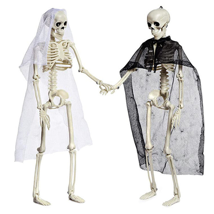 Halloween Plastic Skeleton Couple Props Wedding Veil Decor Set 3D Changing Face Moving Picture Frame - Tophatter Daily Deals