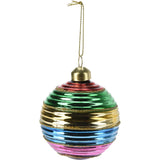 Multicoloured Rainbow Christmas Bauble | Christmas Tree Hanging Ornament - 8cm Baubles - Tophatter Daily Deals