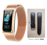 AK12 Intelligent Heart Rate Monitoring Bluetooth Sports Bracelet Gold B With 1spare Steel belt 0 - Tophatter Daily Deals