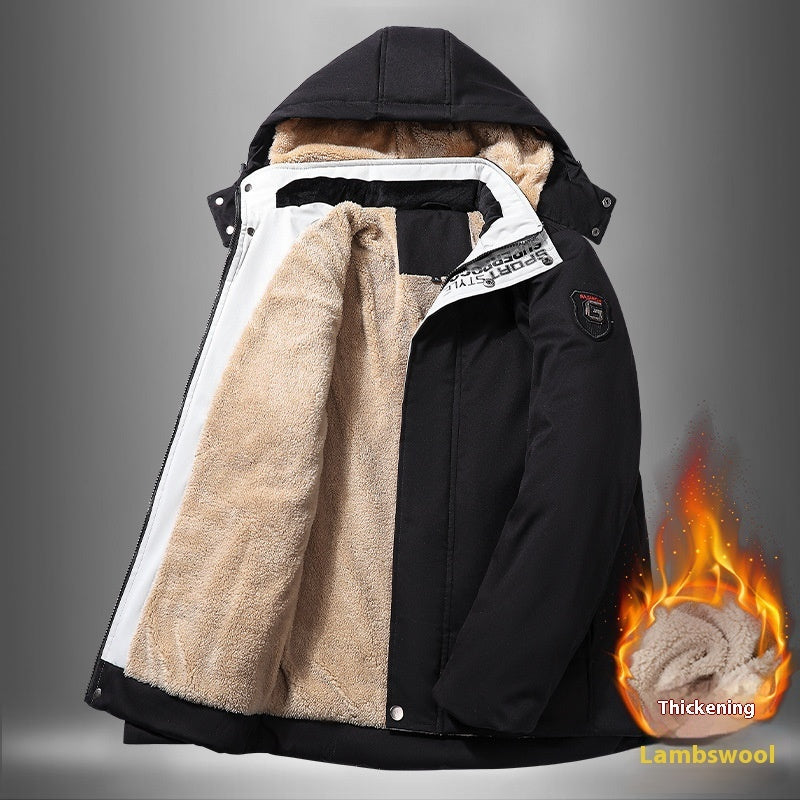 Insulating Mens Hooded Jacket - Straight, Polyester, Winter Black A 3D Changing Face Moving Picture Frame - Tophatter Daily Deals