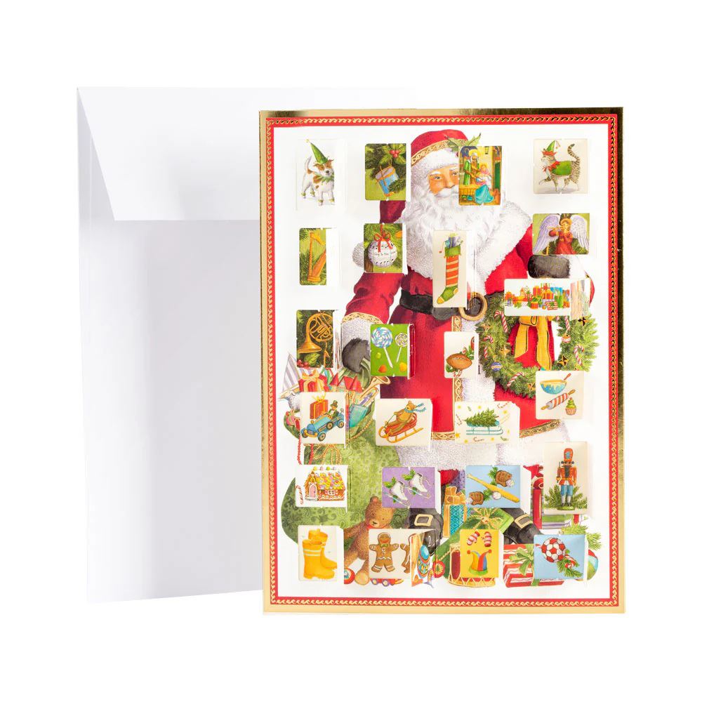 Santa Claus Advent Calendar Card with Envelope | Christmas Advent Calendar Advent Calendar - Tophatter Daily Deals