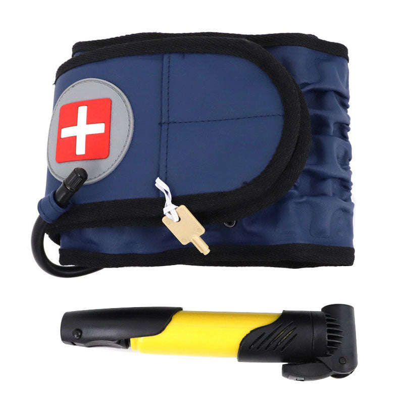 Back Decompression Belt Lumbar Support For Back Pain Relief Lumbar Disc Herniation Lumbar Traction Belt Lumbar Traction Device Blue Yellow pump 0 - Tophatter Daily Deals