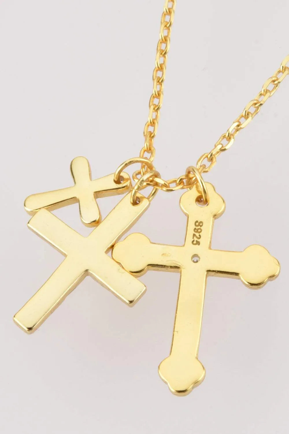 Inlaid Zircon Cross Pendant 925 Sterling Silver Necklace Necklaces - Tophatter Daily Deals