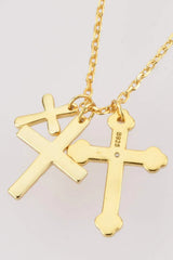 Inlaid Zircon Cross Pendant 925 Sterling Silver Necklace Necklaces - Tophatter Daily Deals