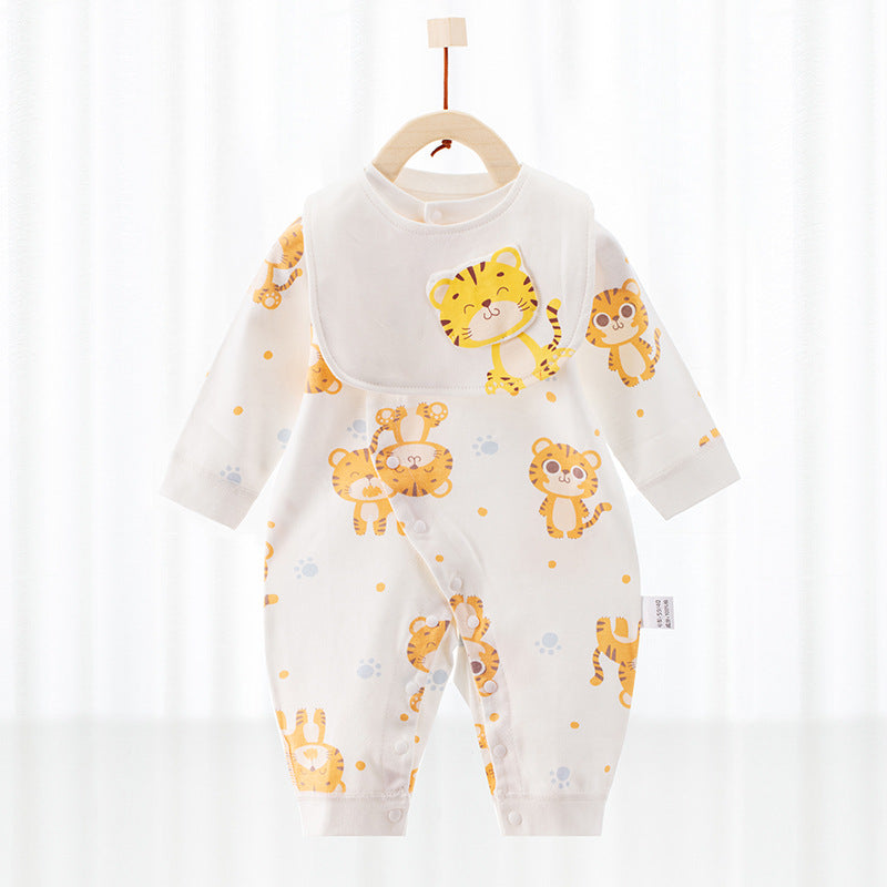 Baby's Pure Cotton Thermal Jumpsuit Yellow tiger 90cm 0 - Tophatter Daily Deals